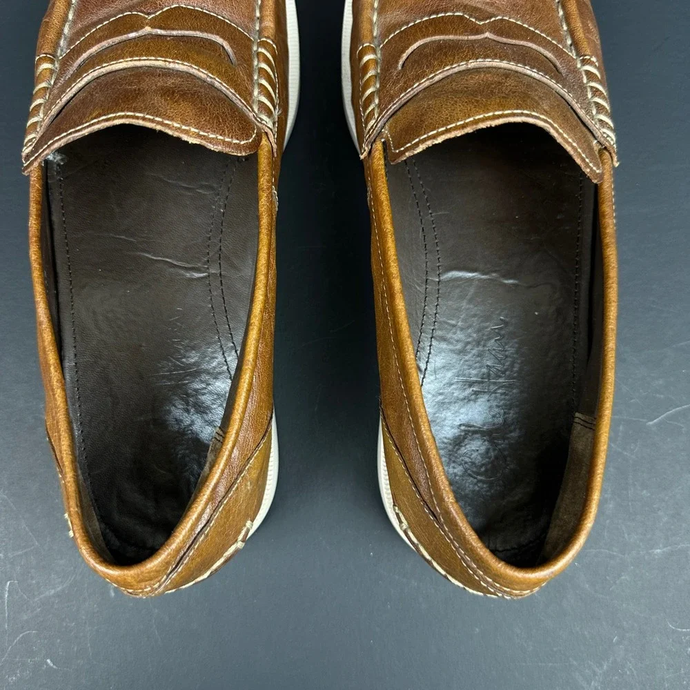 Cole Haan Yacht Club Brown Leather Penny Loafers Nike Air Mens 9M Slip On Shoes